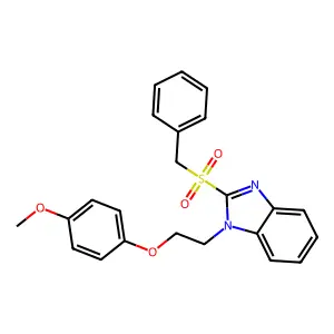 2-Benzylsulfonyl-1-[2-(4-methoxyphenoxy)ethyl]benzimidazole structure