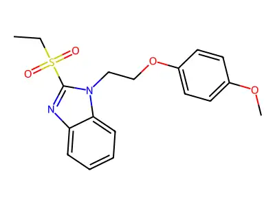 2-Ethylsulfonyl-1-[2-(4-methoxyphenoxy)ethyl]benzimidazole structure