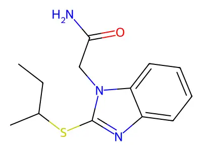 2-(2-Butan-2-ylsulfanylbenzimidazol-1-yl)acetamide structure