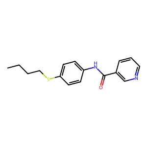 N-(4-butylsulfanylphenyl)pyridine-3-carboxamide structure