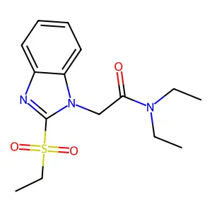 N,N-diethyl-2-(2-ethylsulfonylbenzimidazol-1-yl)acetamide structure