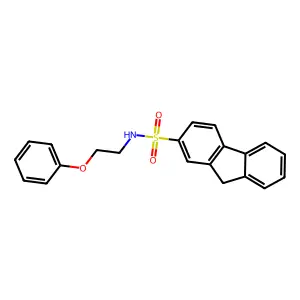 N-(2-phenoxyethyl)-9H-fluorene-2-sulfonamide structure