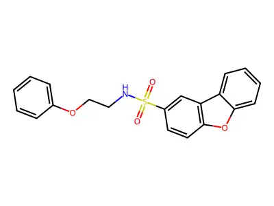 N-(2-phenoxyethyl)dibenzofuran-2-sulfonamide structure
