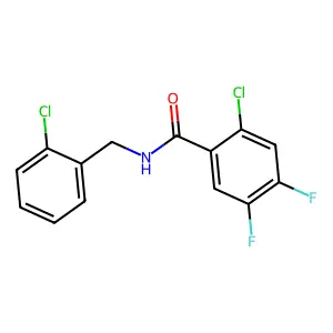 2-chloro-N-[(2-chlorophenyl)methyl]-4,5-difluorobenzamide structure