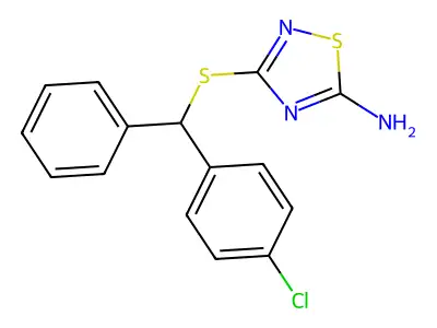 3-{[(4-Chlorophenyl)(phenyl)methyl]thio}-1,2,4-thiadiazol-5-amine structure