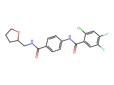 2-chloro-4,5-difluoro-N-[4-(oxolan-2-ylmethylcarbamoyl)phenyl]benzamide structure