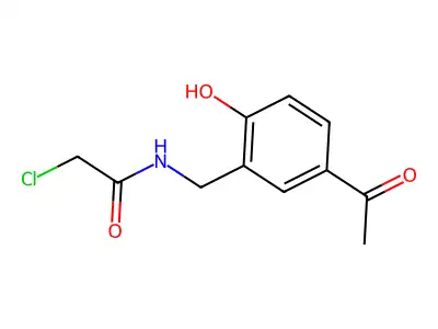 N-(5-acetyl-2-hydroxybenzyl)-2-chloroacetamide structure