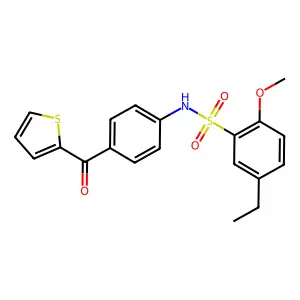 5-ethyl-2-methoxy-N-[4-(thiophene-2-carbonyl)phenyl]benzenesulfonamide structure