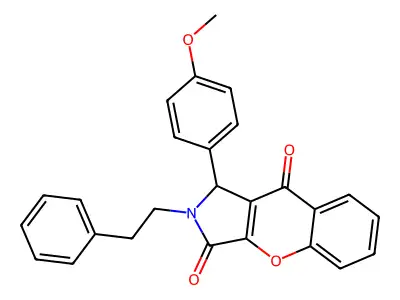 1-(4-methoxyphenyl)-2-(2-phenylethyl)-1,2-dihydrochromeno[2,3-c]pyrrole-3,9-dione structure
