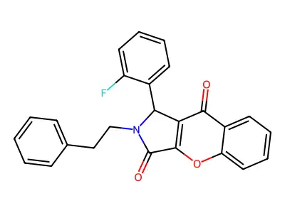 1-(2-Fluorophenyl)-2-(2-phenylethyl)-1,2-dihydrochromeno[2,3-c]pyrrole-3,9-dione structure