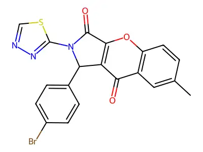 1-(4-bromophenyl)-7-methyl-2-(1,3,4-thiadiazol-2-yl)-1,2-dihydrochromeno[2,3-c]pyrrole-3,9-dione structure