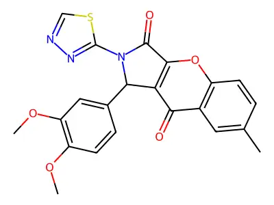 1-(3,4-dimethoxyphenyl)-7-methyl-2-(1,3,4-thiadiazol-2-yl)-1,2-dihydrochromeno[2,3-c]pyrrole-3,9-dione structure
