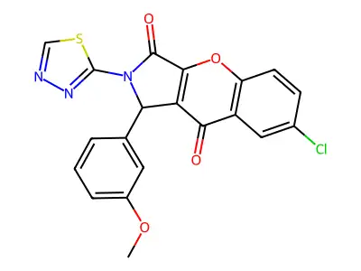 7-chloro-1-(3-methoxyphenyl)-2-(1,3,4-thiadiazol-2-yl)-1,2-dihydrochromeno[2,3-c]pyrrole-3,9-dione structure