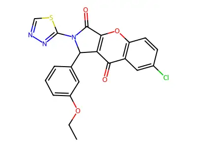 7-chloro-1-(3-ethoxyphenyl)-2-(1,3,4-thiadiazol-2-yl)-1,2-dihydrochromeno[2,3-c]pyrrole-3,9-dione structure