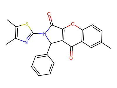 2-(4,5-dimethylthiazol-2-yl)-7-methyl-1-phenyl-1,2-dihydrochromeno[2,3-c]pyrrole-3,9-dione structure