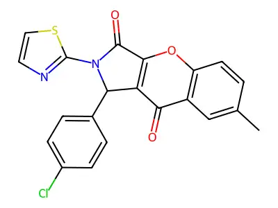 1-(4-chlorophenyl)-7-methyl-2-(thiazol-2-yl)-1,2-dihydrochromeno[2,3-c]pyrrole-3,9-dione structure
