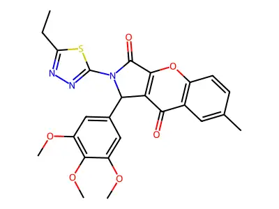 2-(5-ethyl-1,3,4-thiadiazol-2-yl)-7-methyl-1-(3,4,5-trimethoxyphenyl)-1,2-dihydrochromeno[2,3-c]pyrrole-3,9-dione structure