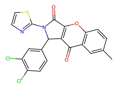1-(3,4-dichlorophenyl)-7-methyl-2-(thiazol-2-yl)-1,2-dihydrochromeno[2,3-c]pyrrole-3,9-dione structure