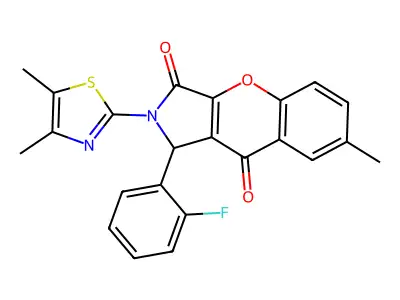 2-(4,5-dimethylthiazol-2-yl)-1-(2-fluorophenyl)-7-methyl-1,2-dihydrochromeno[2,3-c]pyrrole-3,9-dione structure