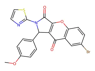 7-bromo-1-(4-methoxyphenyl)-2-(1,3-thiazol-2-yl)-1,2-dihydrochromeno[2,3-c]pyrrole-3,9-dione structure