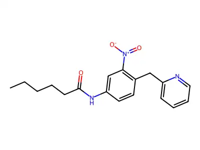 Hexanamide, N-(3-nitro-4-(2-pyridinylmethyl)phenyl)- structure