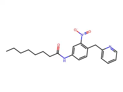 Octanamide, N-(3-nitro-4-(2-pyridinylmethyl)phenyl)- structure