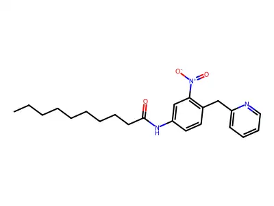 Decanamide, N-(3-nitro-4-(2-pyridinylmethyl)phenyl)- structure