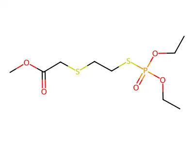 Acetic acid, 2-((2-mercaptoethyl)thio)-, methyl ester, S-ester with diethyl phosphorothioate structure