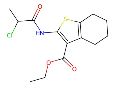 Ethyl 2-(2-chloropropanamido)-4,5,6,7-tetrahydro-1-benzothiophene-3-carboxylate structure