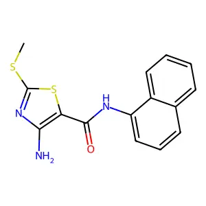 4-Amino-2-(methylsulfanyl)-N-(naphthalen-1-yl)-1,3-thiazole-5-carboxamide structure