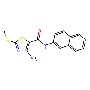 4-Amino-2-(methylsulfanyl)-N-(naphthalen-2-yl)-1,3-thiazole-5-carboxamide structure