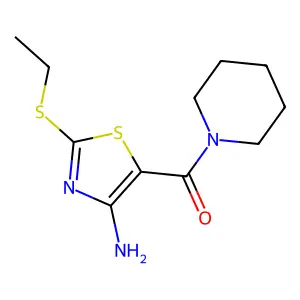 [4-Amino-2-(ethylsulfanyl)-1,3-thiazol-5-yl](piperidin-1-yl)methanone structure