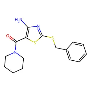 (4-Amino-2-benzylsulfanyl-1,3-thiazol-5-yl)-piperidin-1-ylmethanone structure