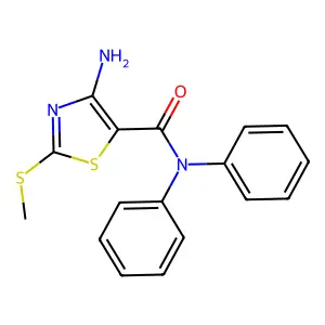 4-amino-2-methylsulfanyl-N,N-diphenyl-1,3-thiazole-5-carboxamide structure