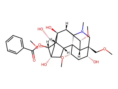 Benzoylmesaconine structure