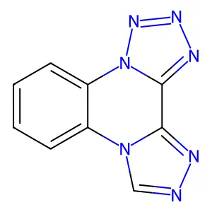 Tetrazolo(1,5-a)(1,2,4)triazolo(3,4-c)quinoxaline structure