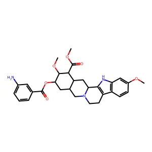 Methyl 18-[(3-aminobenzoyl)oxy]-11,17-dimethoxyyohimban-16-carboxylate structure
