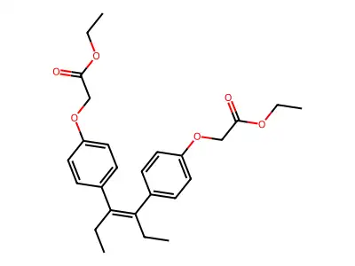 Ethyl 2-[4-[4-[4-(2-ethoxy-2-oxoethoxy)phenyl]hex-3-en-3-yl]phenoxy]acetate structure