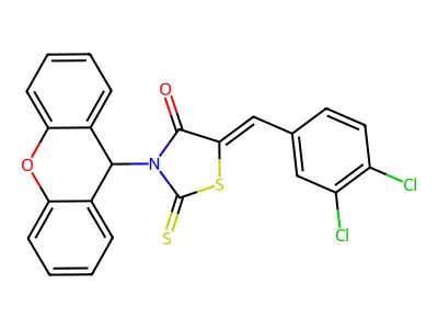 5-[(3,4-dichlorophenyl)methylidene]-2-sulfanylidene-3-(9H-xa structure