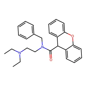 N-benzyl-N-(2-diethylaminoethyl)-9H-xanthene-9-carboxamide structure