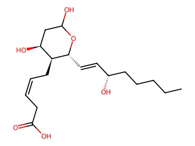 5-[4,6-二羟基-2-(3-羟基辛-1-烯基)氧杂环己-3-基]戊-3-烯酸 structure