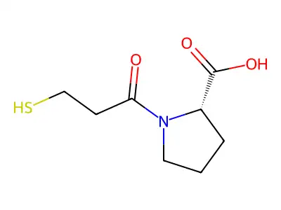 1-(3-Mercapto-1-oxopropyl)-L-proline structure