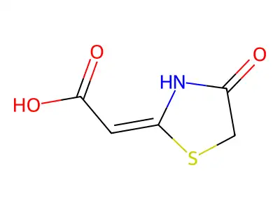 Acetic acid, (4-oxo-2-thiazolidinylidene)- structure