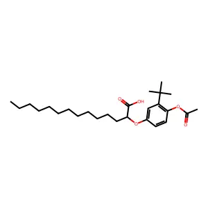 Tetradecanoic acid, 2-(4-(acetyloxy)-3-(1,1-dimethylethyl)phenoxy)- structure