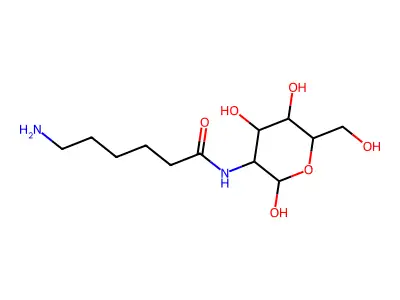 2-[(6-Aminohexanoyl)amino]-2-deoxyhexopyranose structure