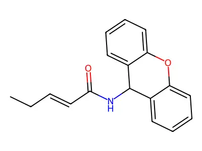 N-(9H-xanthen-9-yl)pent-2-enamide structure