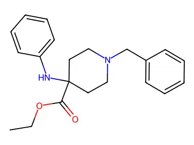 Ethyl 1-benzyl-4-(phenylamino)piperidine-4-carboxylate structure
