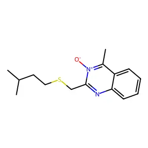 Quinazoline, 4-methyl-2-(((3-methylbutyl)thio)methyl)-, 3-oxide structure