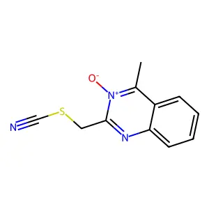 (4-Methyl-3-oxido-2,3-dihydro-2-quinazolinyl)methyl thiocyanate structure