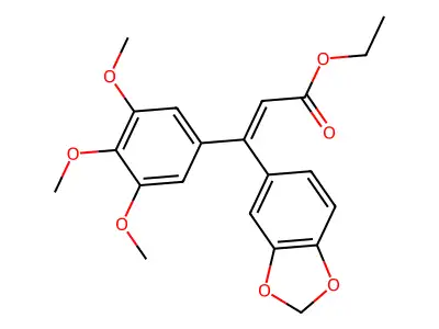 Ethyl 3-(1,3-benzodioxol-5-yl)-3-(3,4,5-trimethoxyphenyl)prop-2-enoate structure